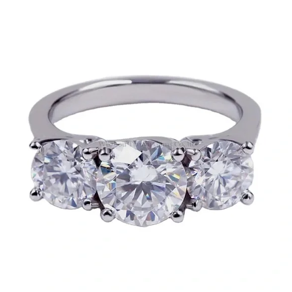 🔥Sterling Silver 925 5CT Certified Moissanite Brilliant Cut Wedding Ring Size 7